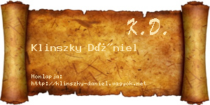 Klinszky Dániel névjegykártya